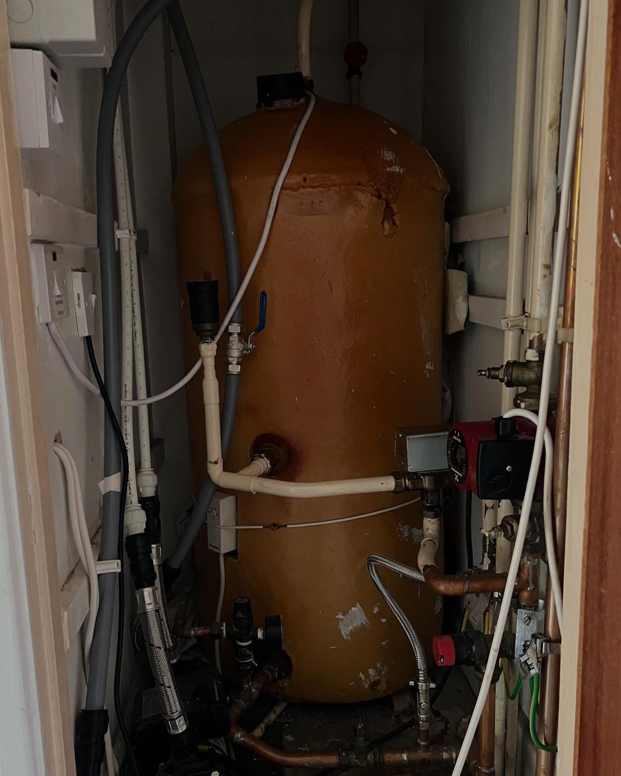Heat exchanger before a service by George Ayres Plumbing